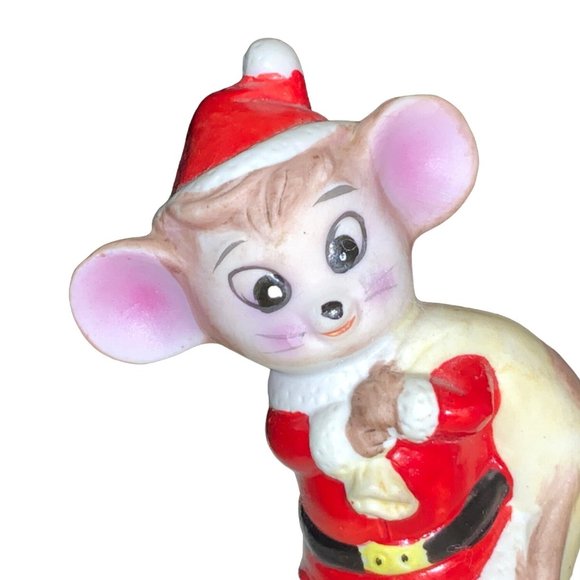 Vintage 1980's Set of 3 Ceramic Christmas Mice - Picture 9 of 11